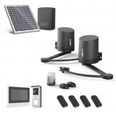 Pack motorisation portail battant solaire et Visiophone sans fil 100% solaire