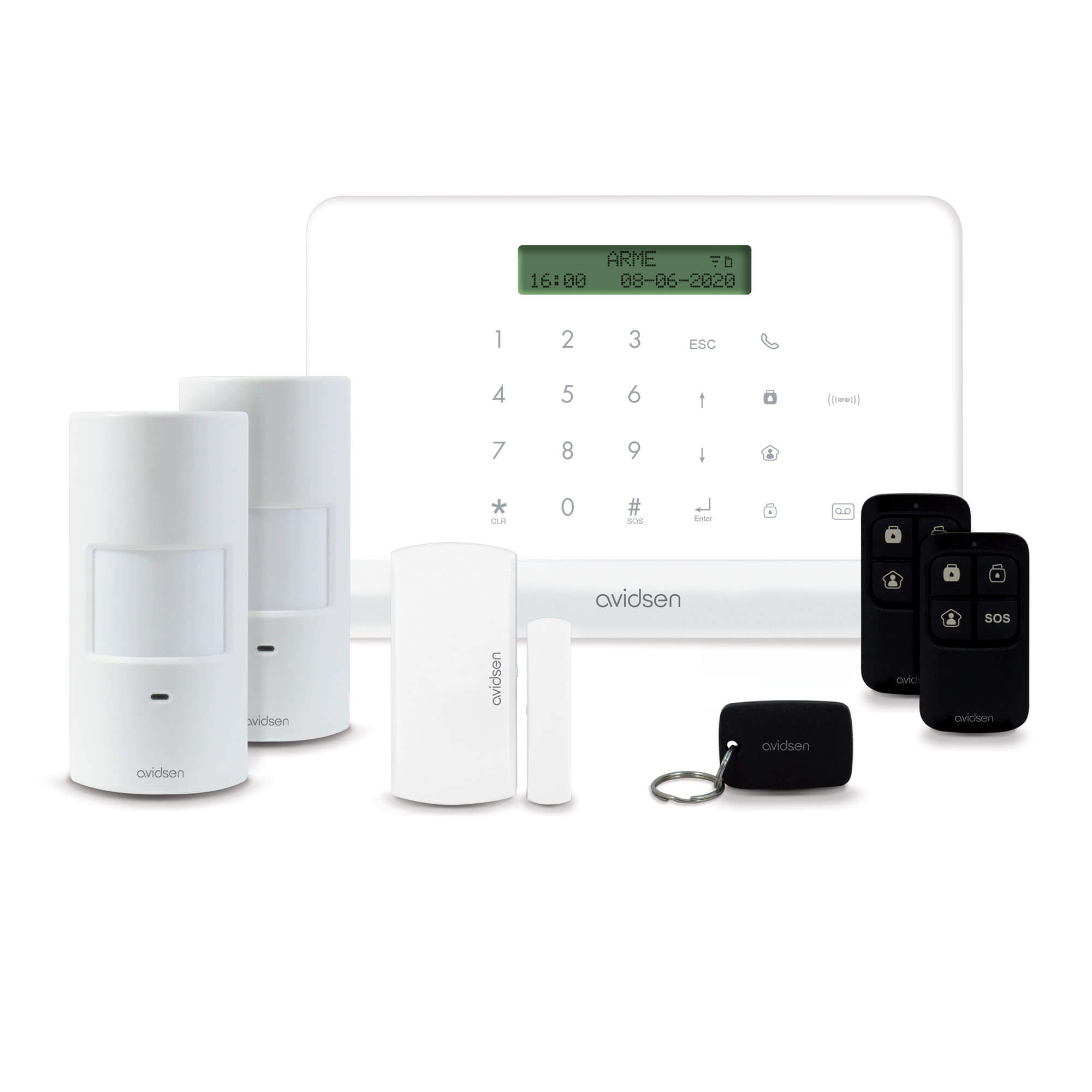 Avidsen Kit de protection alarme connectée sans fil détecteurs mouvement/ouverture HomeSecure - 127055