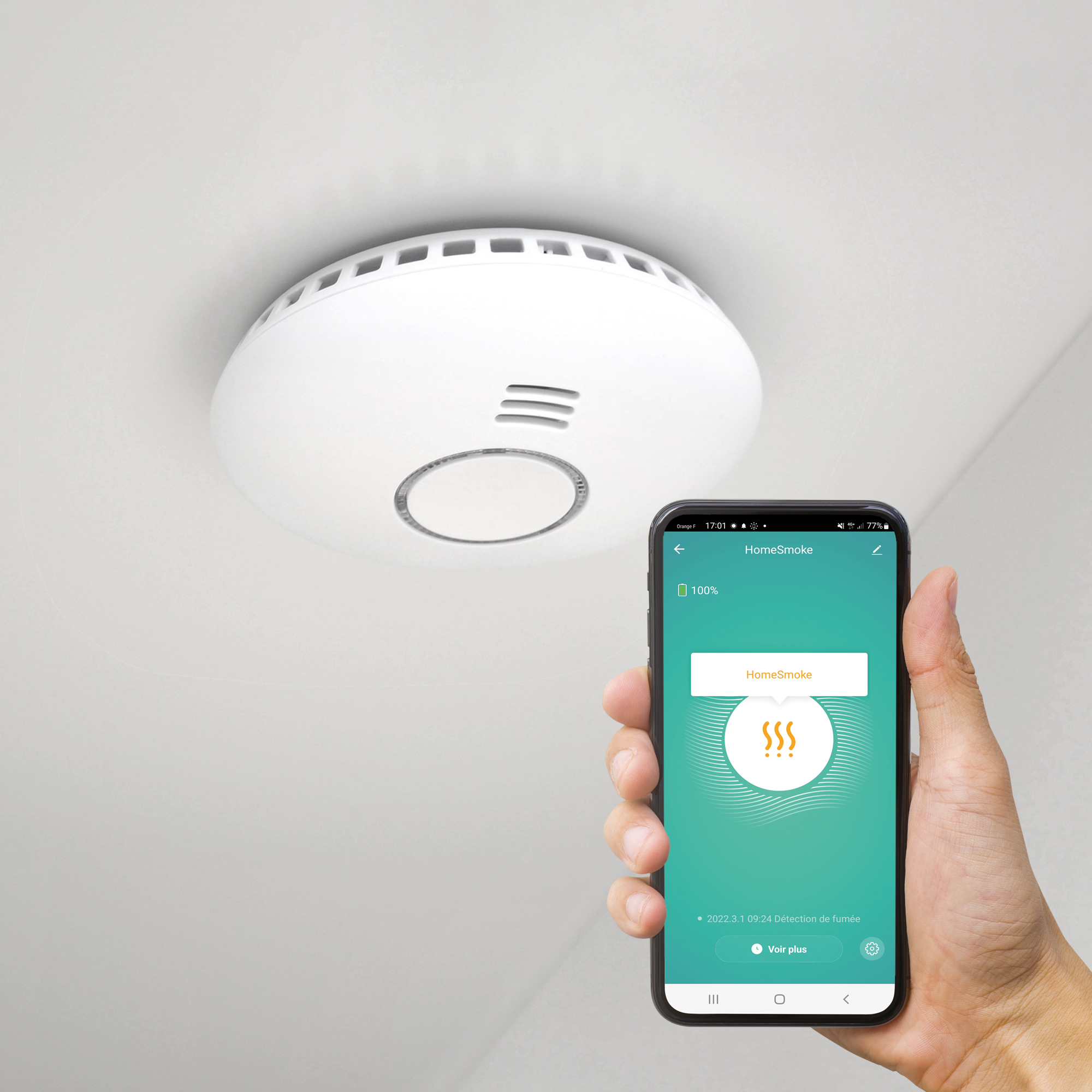 Avidsen Détecteur de fumée connecté wifi HomeSmoke - 127065