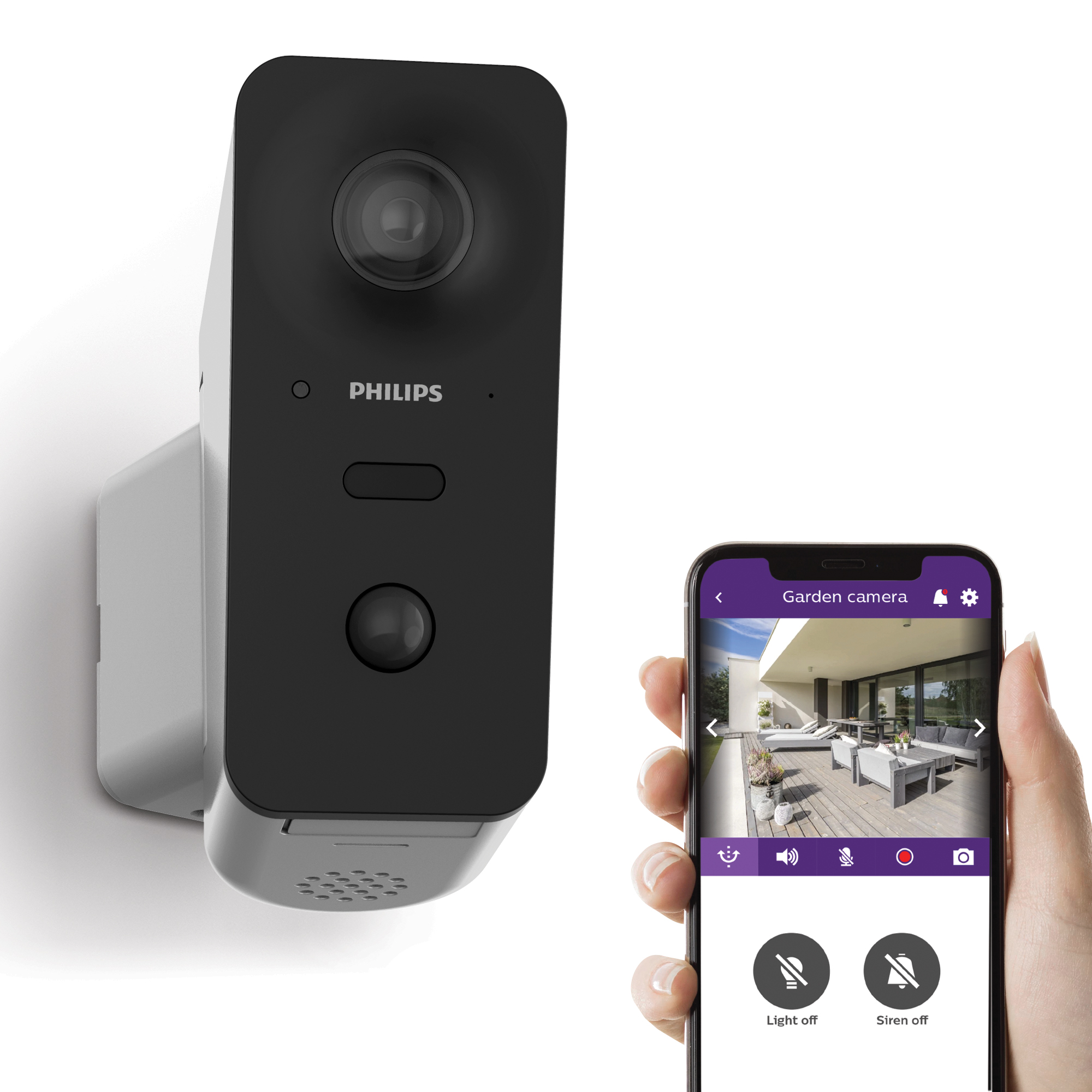 Philips Caméra extérieure motorisée et connectée + autotracking - WelcomeEye View 531050